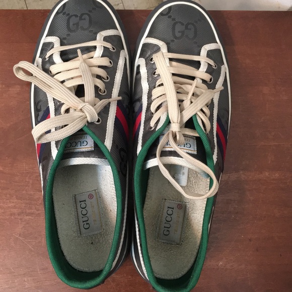 GUCCI GREY OFF THE GRID 'GUCCI TENNIS 1977' SNEAKERS - Picture 4 of 14